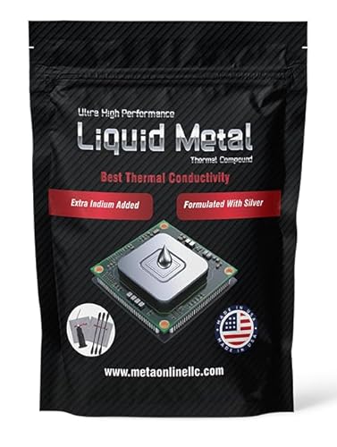 Meta Online 1.5 Grams Liquid Metal Thermal Compound - 130W/m'K Conductance - Thermal Grease - Ready to Apply for PS5 - CPU - GPU - Liquid Metal Thermal Paste