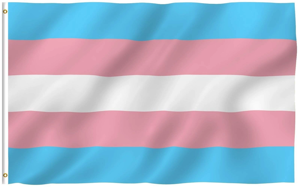 ANLEY Fly Breeze 3x5 Foot Transgender Flag - Vivid Color and Fade proof - Canvas Header and Double Stitched - Pink Blue Rainbow LGBT Pride Month Parade Flags with Brass Grommets 3 X 5 Ft