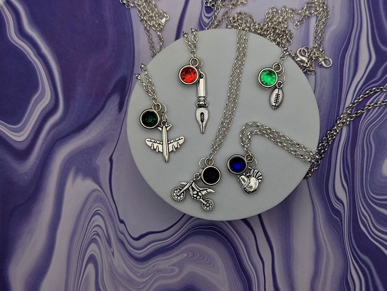 Stardew Valley Bachelors Inspired Mini Jewel and Charm Necklaces - All Romanceable Boys - Alex, Sam, Sebastian, Shane, Elliott, Harvey