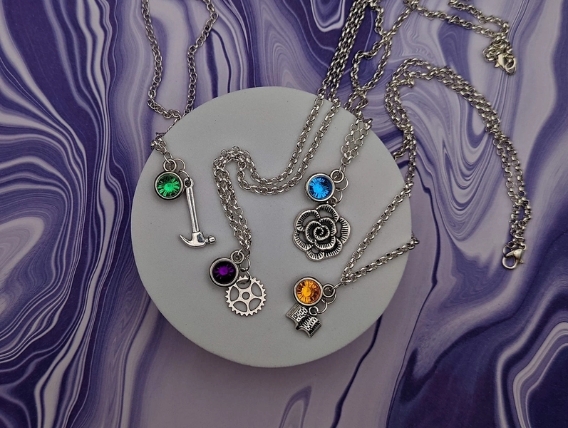 Stardew Valley Bachelorettes Inspired Mini Jewel and Charm Necklaces - All Romanceable Girls - Haley, Emily, Abigail, Penny, Leah, Maru