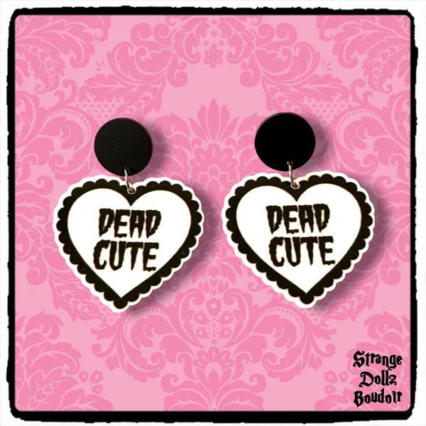 Dead Cute earrings, Gothic earrings, Halloween earrings, Handmade earrings, gothic earrings