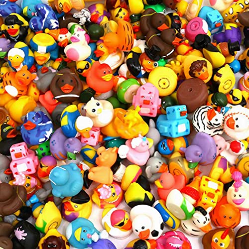 XY-WQ 200 Pack Rubber Duck for Jeeps Ducking - 2" Bulk Floater Duck for Kids - Baby Bath Toy Assortment - Party Favors, Birthdays, Bath Time, and More (50 Varieties) - Pack of 200