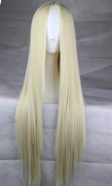 New 75cm Straight Sleek Long Synthetic Cosplay Costume Wigs Party Womens Gift, Light Blonde