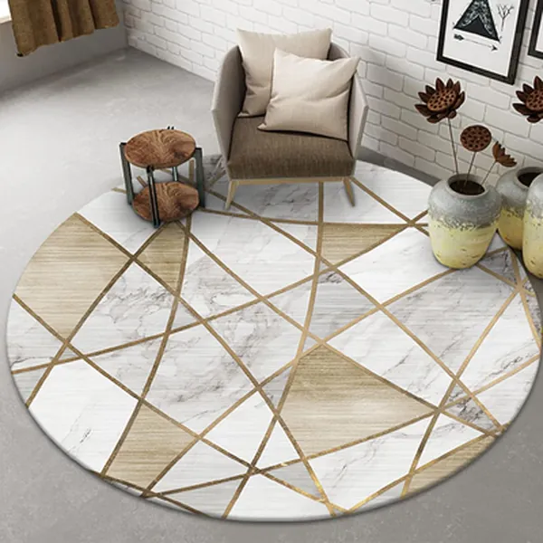 Nordic Round Rugs 80cm 100cm 120cm 140cm 160cm 180cm 200cm Circular Carpet for Living Room Bedroom Large Small Computer Chair Mats Washable Non-Slip Floor Mats (Size : Diameter 3.9ft/120cm)