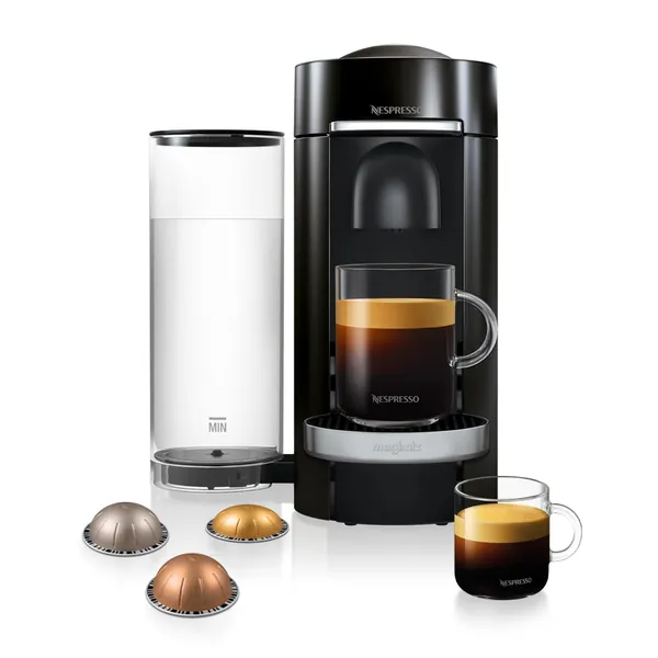 Nespresso Vertuo Plus 11385 Coffee Machine by Magimix, Black, Chrome Finish