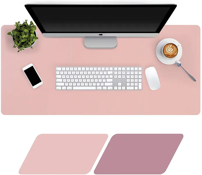 Levoit Desk Mat Large 90x40cm, Double-Sided Desk Pad, PU Leather Gaming Mouse Pad for PC Laptop, Waterproof Mouse Keyboard Mat, Non-Slip Desk Protector, Desk Writing Pad for Home Office, Purple & Pink