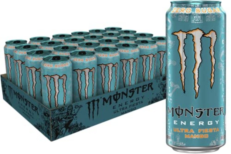 Monster Energy Ultra Fiesta Mango, Sugar Free Energy Drink, 16 Ounce (Pack of 24) - Ultra Fiesta - 473 ml (Pack of 24)