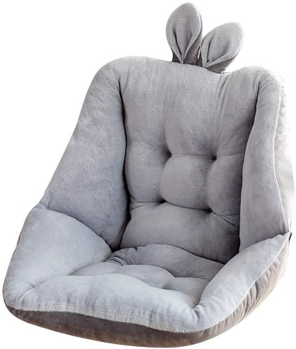 WUYU Chair Cushion Seat Cushion for Office Backrest Chair Plush Desk Seat Velvet Relax Lazy Buttocks (Light Gray, Four-Hole, 45x45cm)