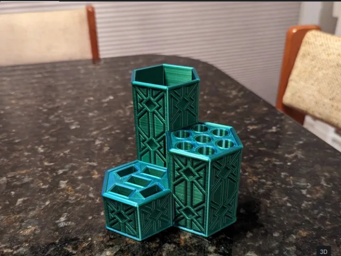 Hexagon Pen Accessory Holder - Purple