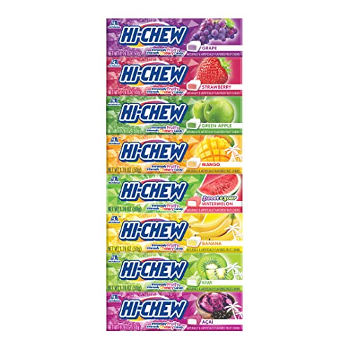 HI-CHEW Gummy Candy Sticks Variety Pack - 8 Assorted Flavors