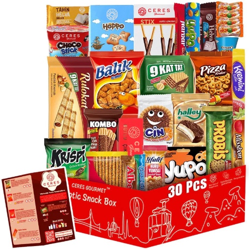 International Snack Box 30 Unique Pcs