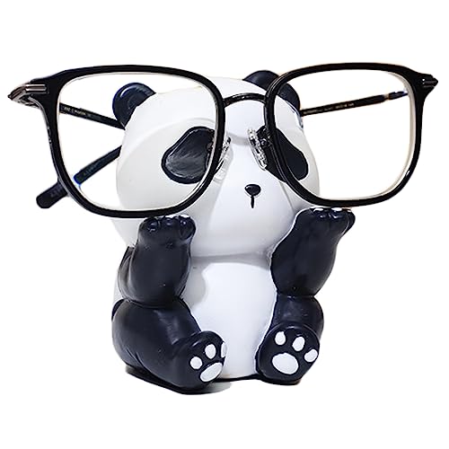 JARPSIRY Cute Panda Glasses Display Stand for Nightstand, Funny Animal Decorative Eyeglass Sunglass Holder, Home Office Desk Decoration Gift - Panda