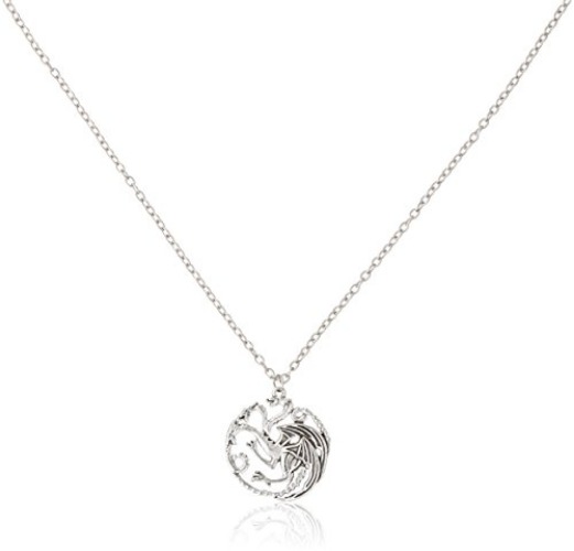 Ali Game of Thrones Inspired Targaryen Silver Color Pendant Costume Necklace