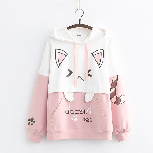 Kawaii Cat Hoodie | Pink