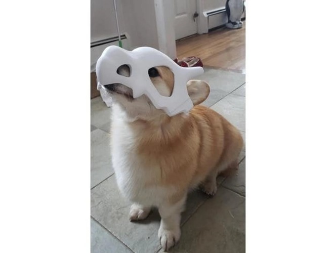 Cubone Dog Mask - White