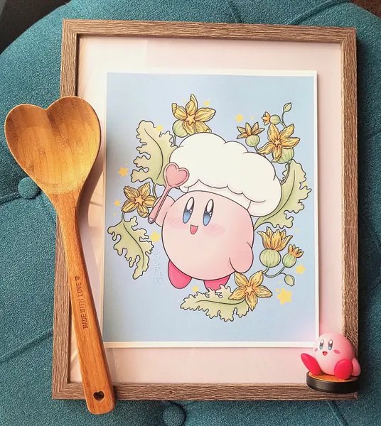 Cute Pink chef Kitchen art print Decor