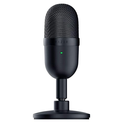 Razer Seiren Mini USB Condenser Microphone: for Streaming and Gaming on PC - Professional Recording Quality - Precise Supercardioid Pickup Pattern - Tilting Stand - Shock Resistant - Classic Black - Classic Black - Seiren Mini