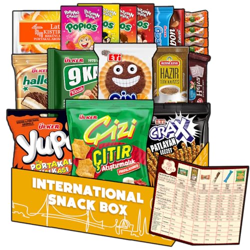 International Exotic Snack Box Variety Pack, 15 Premium Foreign Rare Snack Food Gifts to Try, Mystery Box of Snacks, Full Size European Snacks Variety Pack for Adults and Kids - Mini