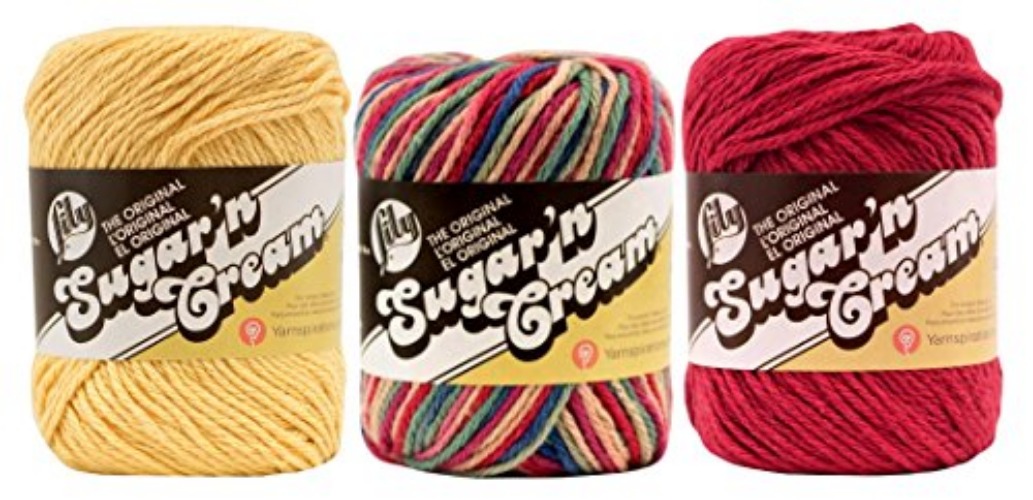 Bulk Buy: Lily Sugar 'n Cream Limited Edition 100% Cotton Yarn (Curated 3-Pack) (Country Yellow, Painted Desert, Country Red) - Country Yellow, Painted Desert, Country Red