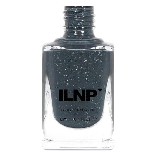 ILNP Thundercloud - Dark Grey Flakie Shimmer Nail Polish