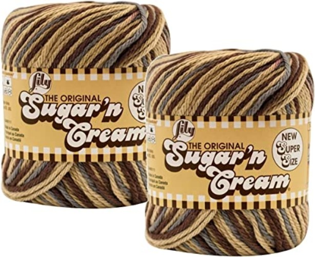 Lily Sugar 'N Cream Super Size Yarn 100% Cotton 3 oz Earth Ombre Set of 2 - Earth Ombre SS #19046