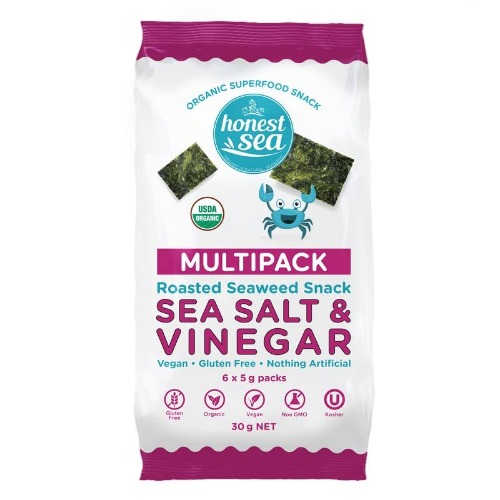 Honest Sea Seaweed Sea Salt and Vinegar Snacks 6 Pack