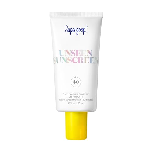 Supergoop! Unseen Sunscreen - SPF 40-1.7 fl oz - Invisible, Broad Spectrum Face Sunscreen - Weightless, Scentless, and Oil Free - For All Skin Types and Skin Tones - 1.7 Fl Oz (Pack of 1)