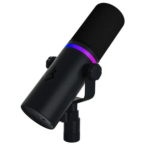 BEACN Mic Dark - USB C Broadcast Dynamic Microphone with RGB Lighting and DSP Powered EQ, Compression, Expander/Gate, Enhancement Suite, and Real-Time Denoising.