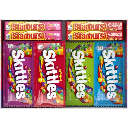 SKITTLES & STARBURST Candy Full Size Variety Mix 62.79-Ounce 30-Count Box - 30 Count (Pack of 1)