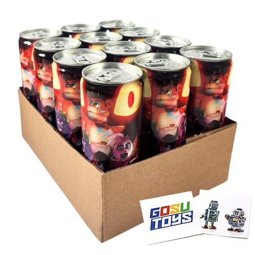 Gosu Toys Five Nights at Freddy's Security Breach Night Watch Cherry Lime Drink (12 Pack) with 2 Gosutoys Stickers