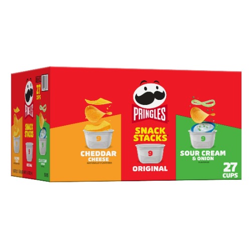 Pringles Potato Crisps Chips Variety Pack, 19.3 Oz, 27 Cups - 3 Flavor Variety Pack 27 Cups