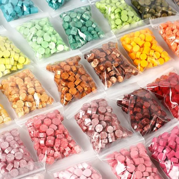 100pcs/bag Retro Wax Seal Colored Wax Beads Scapbooking Octagon Sealing Stamp For Envelope Letter Wedding Invitation Diy Supplie - Stamps - AliExpress