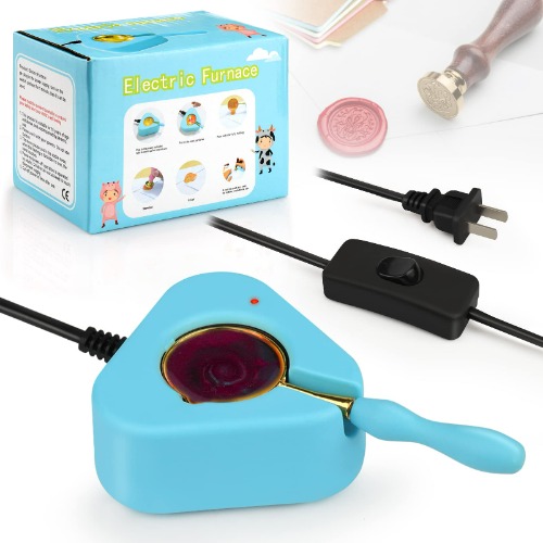 BABORUI Electric Wax Seal Warmer, Fast Melting Wax Seal Kit with Wax Seal Spoon and Tweezers for Wax Seal Stamp, Wax Seal Stamp Kit for Letter Sealing Wax - Electric Wax Seal Warmer