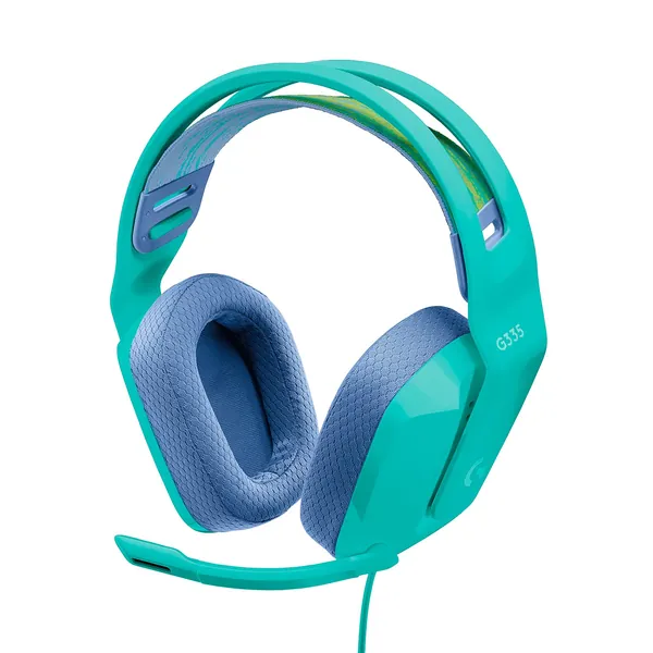 Logitech G335 Wired Gaming Headset, with Flip to Mute Microphone, 3.5mm Audio Jack, Memory Foam Earpads, Lightweight, Compatible with PC, PlayStation, Xbox, Nintendo Switch – Mint
