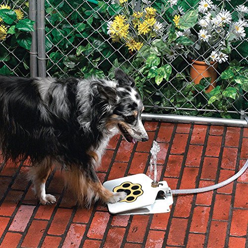 Dog Water Fountain Pet Fountain - Upgraded Dog Fountain Outdoor Dog Water Sprinkler Dog Water Fountain Step On with Hose Water Toy for Dog Pet Water Fountain - 83 Ounces