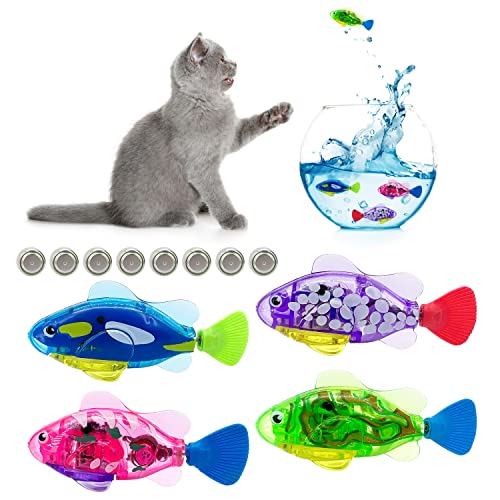 Water-Activated Swimming Fish Toy for Cats - 4PCS 