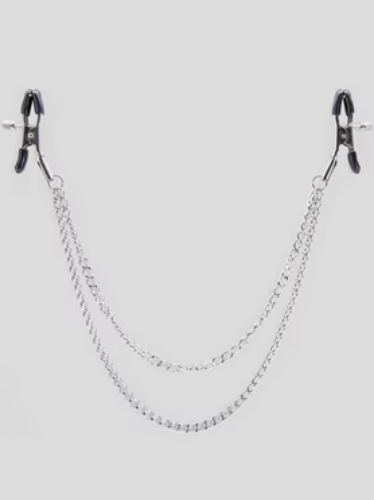 Bondage Boutique Adjustable Nipple Clamps with Double Chain