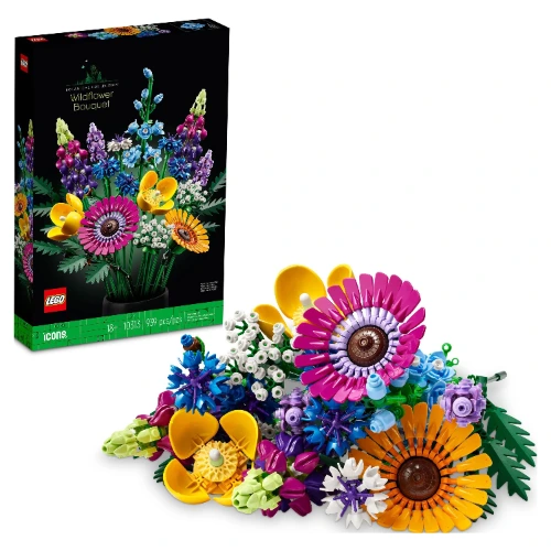LEGO Icons Wildflower Bouquet Set - Artificial Flowers, Adult Botanical Collection, Unique Home Décor Piece, Makes a Great Christmas  Gift for Women, Men and Teens, 10313
