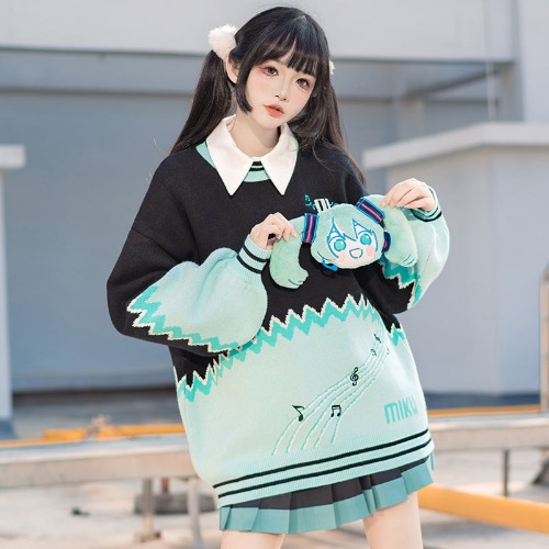 【In Stock】【Size S-XL】DokiDoki Cosplay Costume Round Neck Sweater Doujin Casual Wear | S-In Stock