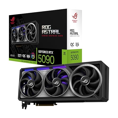 ASUS ROG Astral GeForce RTX™ 5090 OC Edition Gaming-Grafikkarte (PCIe® 5.0, 32 GB GDDR7, HDMI®/DP 2.1, 3.8-Slot, 4-Lüfter-Design, Axial-Tech-Lüfter, patentierte Dampfkammer,