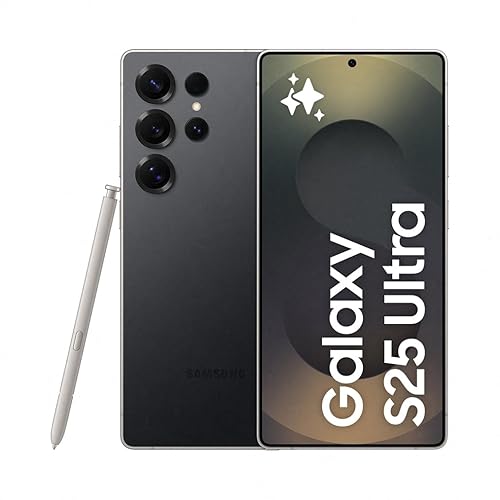 Samsung Galaxy S25 Ultra AI Smartphone mit Galaxy AI, ohne Vertrag, AI Handy mit Android, 12 GB RAM, 512 GB Speicher, 200-MP-Kamera, Titanium Black, 3 Jahre Herstellergarantie [Exklusiv auf Amazon] - Titanium Black - 512 GB - Ohne Case