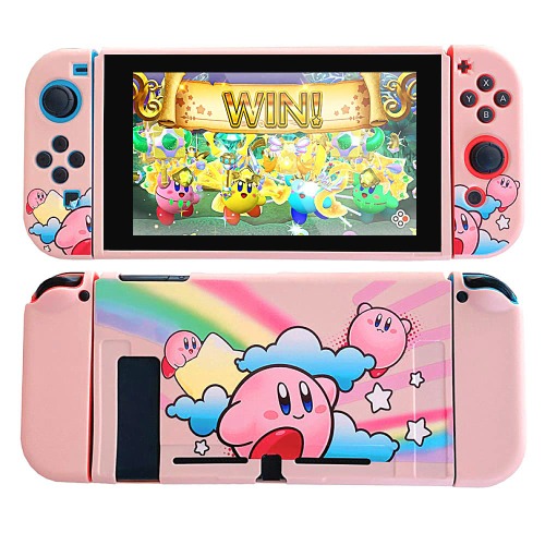 Protective Case for Switch,Kirby Case Compatible with Nintendo Switch, Cute Kirby Game Accessories Soft Slim Cover Shell for Console