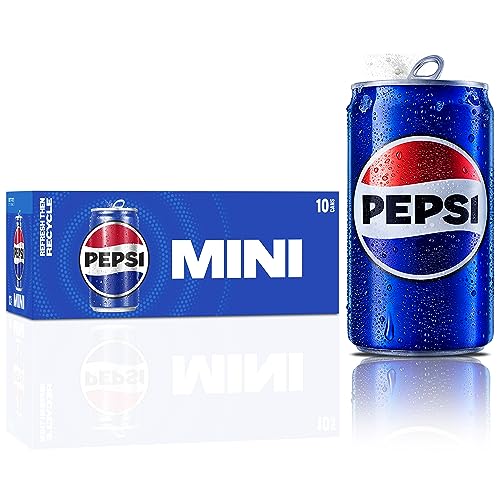 Pepsi Soda, Mini Cans, 7.5 Ounce (Pack of 10) - Pepsi Mini Can - 7.5 Fl Oz (Pack of 10)