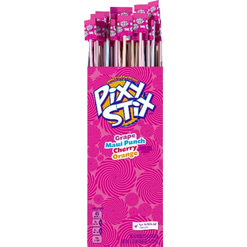 Pixy Stix Candy Filled Fun Straws, Grape, Maui Punch, Cherry & Orange Flavors, 0.42 oz (Pack of 85) - 0.42 Ounce (Pack of 85)