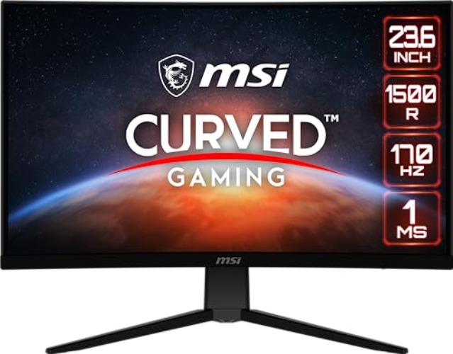 MSI G2422C, 24" Curved Gaming Monitor, 1920 x 1080 (FHD), VA, 1 ms, 170 Hz, FreeSync Premium, HDMI, DP Port, Tilt - G2422C (New Model)