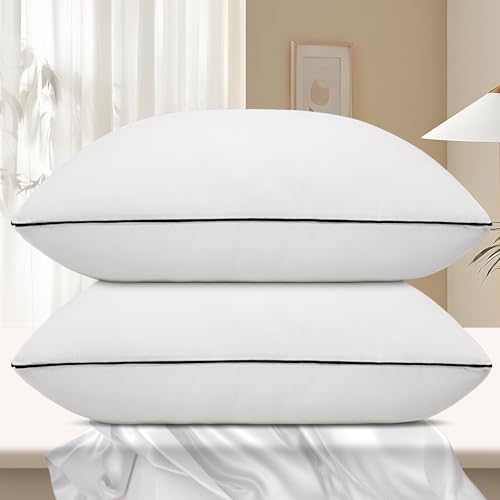 Vorouhals Hotel Collection Bed Pillows for Sleeping 2 Pack King Size Cooling Pillows Set of 2 for Back, Stomach or Side Sleepers, Super Soft Down Alternative Microfiber Filled Pillows - King (Pack of 2)