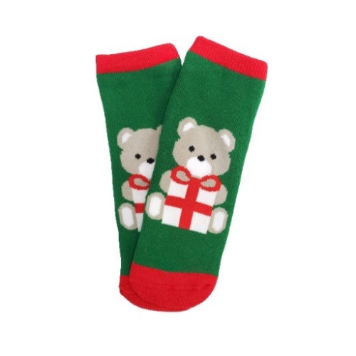 Holiday Gift Teddy Bear Socks for Kids (Ages 6 mo. to 5 yr) - Medium (5-7)