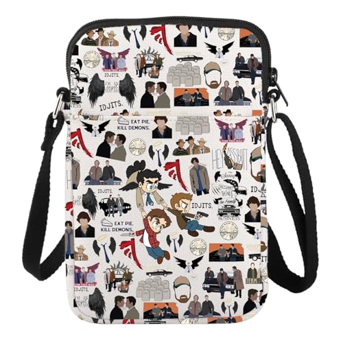 LEVLO Winchester Brothers Cross Body Bag Dean & Sam & John Fans Gift IDJITS Dean & Sam Shoulder Bag For TV Show Fans - Idjits C Bag