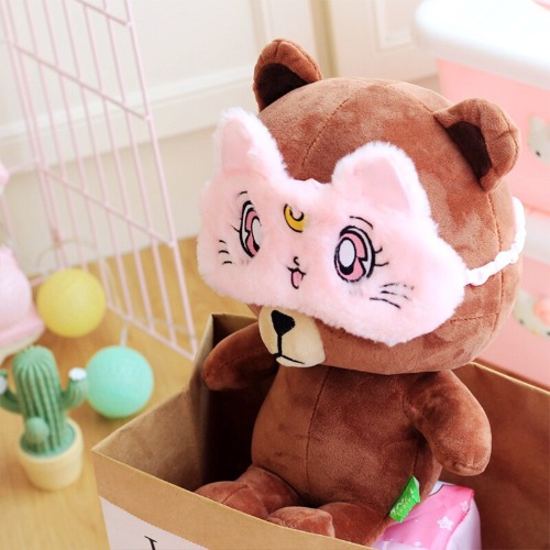 Furry Kitten Sleep Mask - Pink