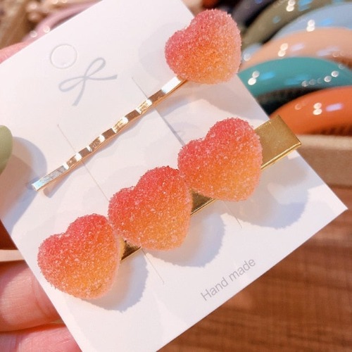 Sugared Valentine Hair Clip - Orange